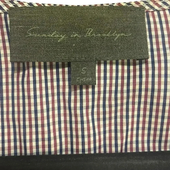 Anthropologie ruffled puff sleeve blouse gingham print bow tie belt small - Picture 6 of 11